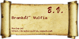 Brankó Vulfia névjegykártya